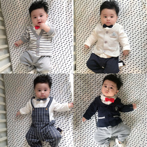 Newborn Baby Conjoined Clothes Gentleman Full Moon Out Suits for Mens Spring Spring and Autumn Autumn Clothing for Lunar New Year