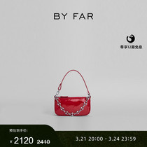 BY FAR Mini Rachael Roseonly Rose Red Bright Face Bull Leather Armband Bag Chain Handbag woman