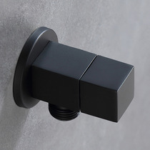 Huanggu bathroom matte black Copper Triangle valve hot and cold water valve one in two out water separation valve household toilet water stop