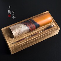 Tea spoon red copper tea needle tea spoon Tea Tea three-piece set kung fu tea ceremony Home zero match Zen tea spoon