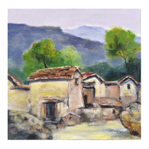 Li Ting Village Impression Original Landscape Oil Painting Lonely New Chinese Living Room Decoration Painting