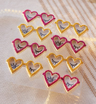 Judy Hand-laid Tent Decorated Stickers Hands Tent Material Solid Stickers Peach Hearts