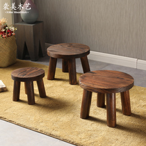 Living room solid wood stool modern wooden coffee table small stool round small bench washing feet household low stool small round stool children