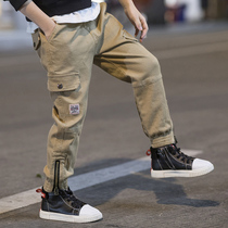 Boys trousers autumn models 2021 new childrens pants loose spring and autumn clothes in the big Children leisure foreign atmosphere tide Korean version