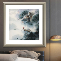 (Ingenuity Suzhou Embroidery) Pure Hand Embroidery Living Room Decorative Hanging Painting Water Village Suzhou Embroidery Silk