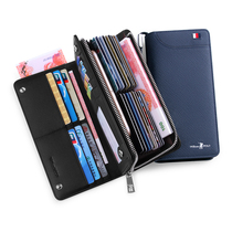  Emperor Paul card bag mens leather long wallet mens multi-card large capacity zipper card bag credit card holder