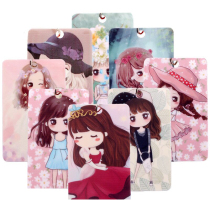 Korean creative card cover keychain lanyard silicone cartoon bus card set student Alec meal card holder