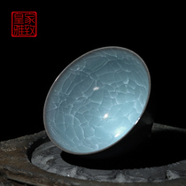 Lan Zongmin Longquan celadon Master Cup Single Cup Gao kiln ice crack tea cup pure handmade tea cup collection gifts