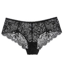 JERRIE MOCK SEXY LACE PANTIES COTTON CROTCH BOTTOM TRANSLUCENT WOMENS LOW-RISE BRIEFS