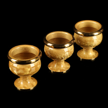 Pure copper God of wealth wine glass high foot home water supply Cup Guan Gong Zhaicai Cup Xianjia tea cup for Buddha water Cup Shen table ornaments