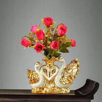 Swan ornaments wedding gifts ceramic home decorations TV cabinet wine cabinet living room creative flower arrangement vase porch