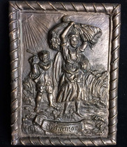 (Western antique bronze) French flea market to return to the 19th century pure copper exquisite relief Harvest Harvest