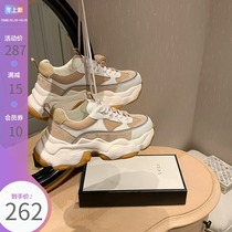 Spot Lu Xiaobu Korean thick-soled father shoes womens shoes summer breathable 2021 New ins Tide Super fire thin spring and autumn