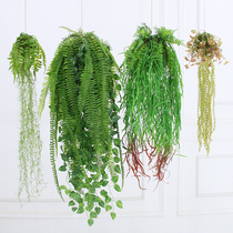 wo shed top decorated balcony bar Terrace Hanging Fake Moss Emulation Green Moss Shop Vegetal Pendant Green Leafy Hanging Pendant Green Leaves