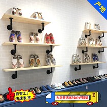 Shoe store shoe rack display rack Wall clothing store childrens shoes shop creative commercial wall-mounted simple shop shoe shelf