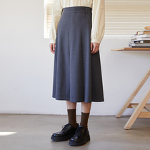 omont egg tart retro high waist grinding hair half body dress female autumn winter medium long style umbrella skirt with slim A character dress skirt