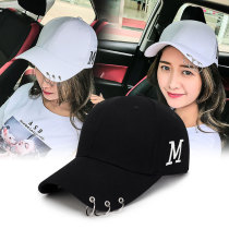 Spring Summer New Trend Sun Hat Lady Hanging Ring Baseball Cap Embroidered M Alphabet Iron Ring Mens Hat