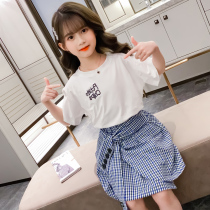 Korean Girl Set 2021 New Summer Korean Version Trendy Girls Internet Red T-shirt Skirt Two-Piece