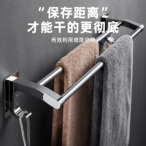 Bathroom punch-free stainless steel towel rack Light luxury wind toilet toilet towel rack Toilet shelf Towel bar