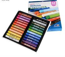 24 Colors Kid Crayon Oil Pastel Drawing Set Count Box Round