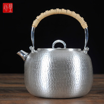 Fine workshop silver pot Japanese silver pot sterling silver 9999 kettle pure handmade Japanese silver pot tea set