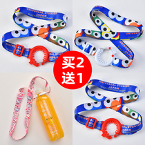 Japanese beverage bottle portable strap mineral water bottle back rope water bottle buckle Sesame Street water bottle buckle lanyard back water belt