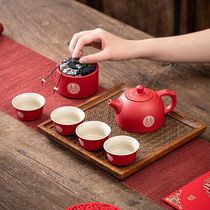 Wedding Gadget Country Tide Chinese Wedding Red Toast Tea Tea Tea Set With Wedding Bridesmaid Bridesmaid Companion Gift