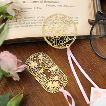 Creative cherry blossom ancient style metal hollow bookmark Simple classical Chinese style cute bookmark Exquisite small gift