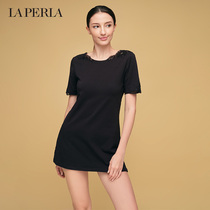 LA PERLA WOMENs PAJAMAS SOUPLE ROUND NECK HIGH-end LACE SHORT NIGHT DRESS SUMMER