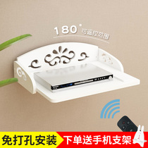 Punch-free TV set-top box bracket Wall shelf bracket router storage box projector wall shelf