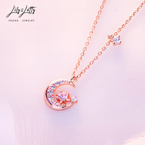 (Buy one free) LilyLotty female star moon necklace S925 silver clavicle necklace female birthday gift