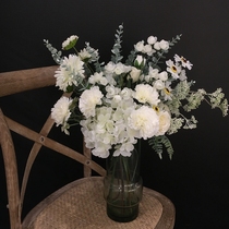 American rose imitation bouquet Nordic light luxury living room dining table decoration floral fake flower ornament flower arrangement silk flower flower