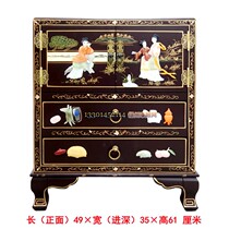  Yangzhou lacquerware factory direct sales Neoclassical furniture bone stone inlaid characters double-door double-drawer small bedside table customization