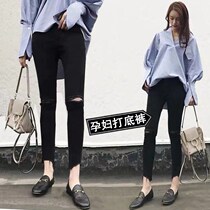Pregnant woman pants spring fall outside wearing long pants 2022 Fashion new elastic tobellied pregnant woman with underpants Autumn Fashion woman