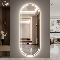 Crowdsourced intelligent fitting mirror led dressing mirror with lamp wall-mounted adhesive wall full body mirror oval wearing mirror subgener