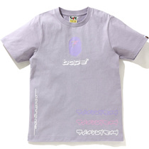 (Domestic Spot) Snow national sauce bape Lady Olet Lightning Star Letters Ape Head Short Sleeve T-shirt