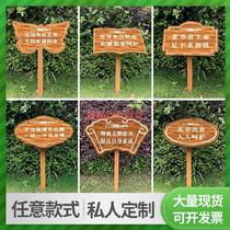 Garden Forest Landscape Grassland Signage Conservation Outdoor Garden Standout Solid Wood Community Care Card Tips Green Slogans