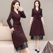 This year Long sleeves dress dress Women 2021 New early autumn middle-aged Elegant Temperament Mom Autumn Women Dress Dresses Autumn