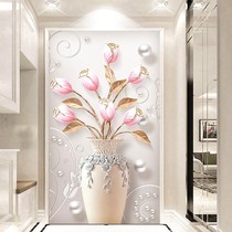 Eurostyle 2021 new 5d diamond painting full diamond embroidered gold incense vertical version living room point drilling cross embroidered rich and expensive vase