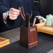 Chinese New Six gentleman set ebony wood accessories combination home kung fu tea set solid wood retro style 6 sets
