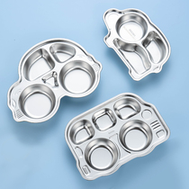 304 stainless steel kindergarten student dinner plate cartoon divided baby childrens household tableware anti-fall plate meal set