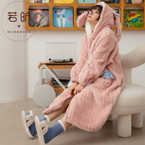 Coral Suede Pajamas Pyjamas Woman Spring Autumn Winter Style Cuddly Sweet and Thickened Student Flannel of the Long Family Guy