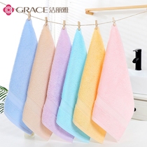 Jie Liya childrens towel sweat wipe small square towel pure cotton square cotton soft hand wipe small towel face towel