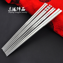 999 foot sterling silver chopsticks Baifu Dragon Phoenix hollow tableware Gift treasure ornaments