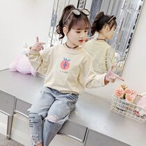 2022 spring new childrens clothing girls clothing cartoon hypertrophy blouses pure cotton long sleeve T-shirt new loose t-shirt