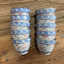 Jingdezhen old factory goods exported to Hong Kong blue and white Linglong Mitong flower core Camel Cup kung fu tea cup