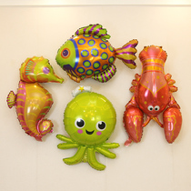 Aluminum film balloon underwater world marine fish octopus seal whale seahorse clownfish Big Lobster balloon