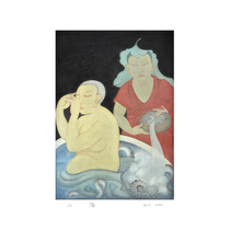 Mounted] Shao Ye Bath limited edition painting Silk book heavy color living room study bedroom hanging painting decoration painting