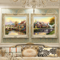 Living room decoration painting landscape painting light luxury sofa background wall painting study Thomas hanging painting European atmospheric oil painting