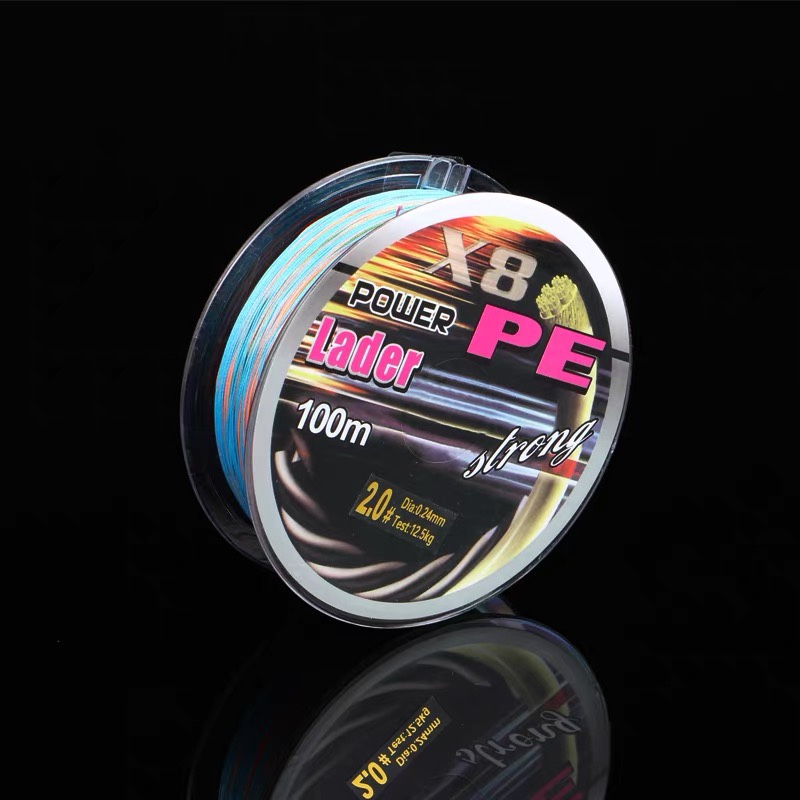Eight multicolored 100 meters PE line braided line 10 meters 1 color vigorous Luya fishing line Makou fishing main line sub-line